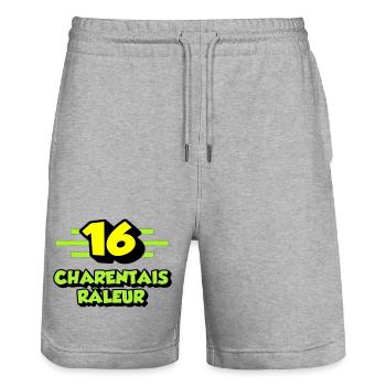 Beschwerdende Charentais - Stanley/Stella Unisex Bio Joggingshorts Trainer  - Grau meliert - Vorne - Nik (191cm) & Marisol (170cm)