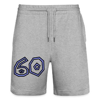 60. 60 JAHRE. 60-JÄHRIGES JUBILÄUM. 60. GEBURTSTAG. - Stanley/Stella Unisex Bio Joggingshorts Trainer  - Grau meliert - Vorne - Nik (191cm) & Marisol (170cm)