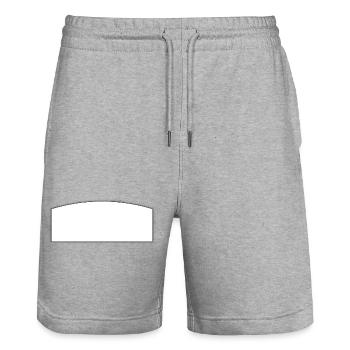 Schreibfeld weiss | text field - Stanley/Stella Unisex Bio Joggingshorts Trainer  - Grau meliert - Vorne - Nik (191cm) & Marisol (170cm)