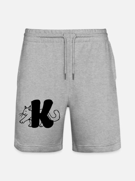 Lettre K chat - Short de jogging bio TRAINER Stanley/Stella unisexe - gris chiné