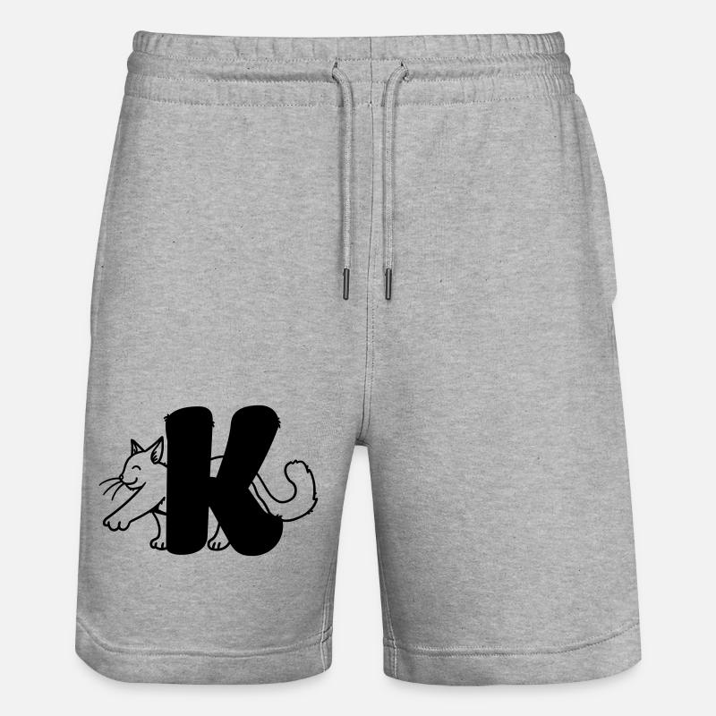 Lettre K chat - Short de jogging bio TRAINER Stanley/Stella unisexe - gris chiné