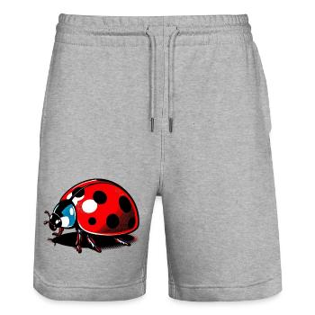 Marienkäfer - Stanley/Stella Unisex Bio Joggingshorts Trainer  - Grau meliert - Vorne - Nik (191cm) & Marisol (170cm)