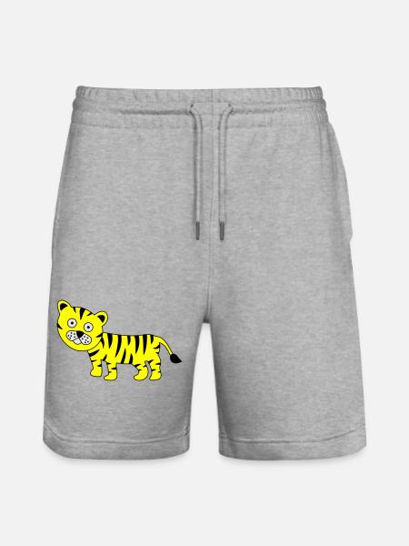 Tiger Funny - Stanley/Stella Trainer Unisex Organic Jogging Shorts - heather grey
