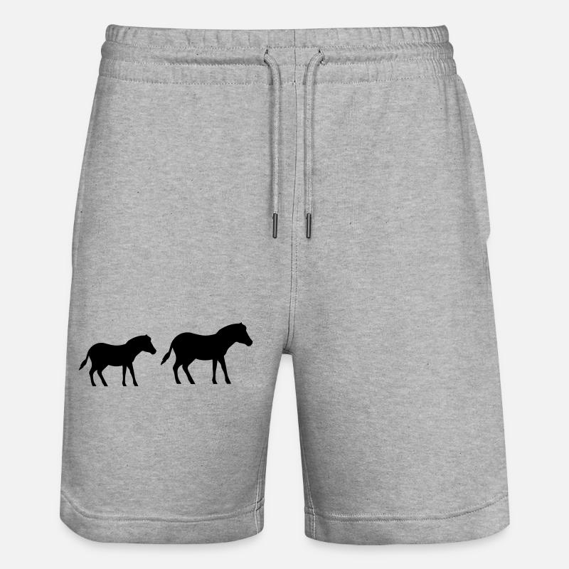 Cheval Poney 2 - Short de jogging bio TRAINER Stanley/Stella unisexe - gris chiné