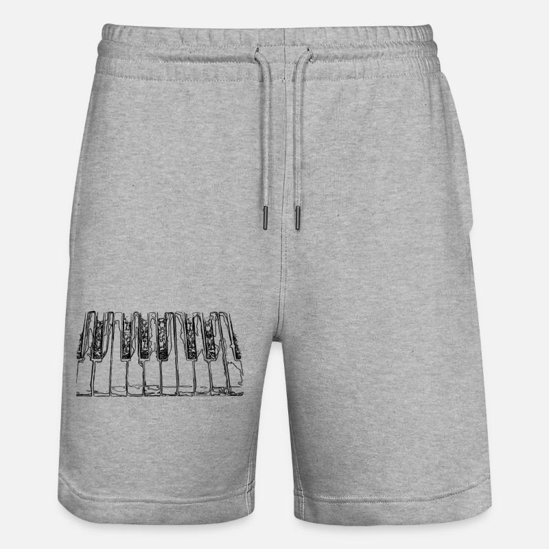 Clavier de piano - Short de jogging bio TRAINER Stanley/Stella unisexe - gris chiné