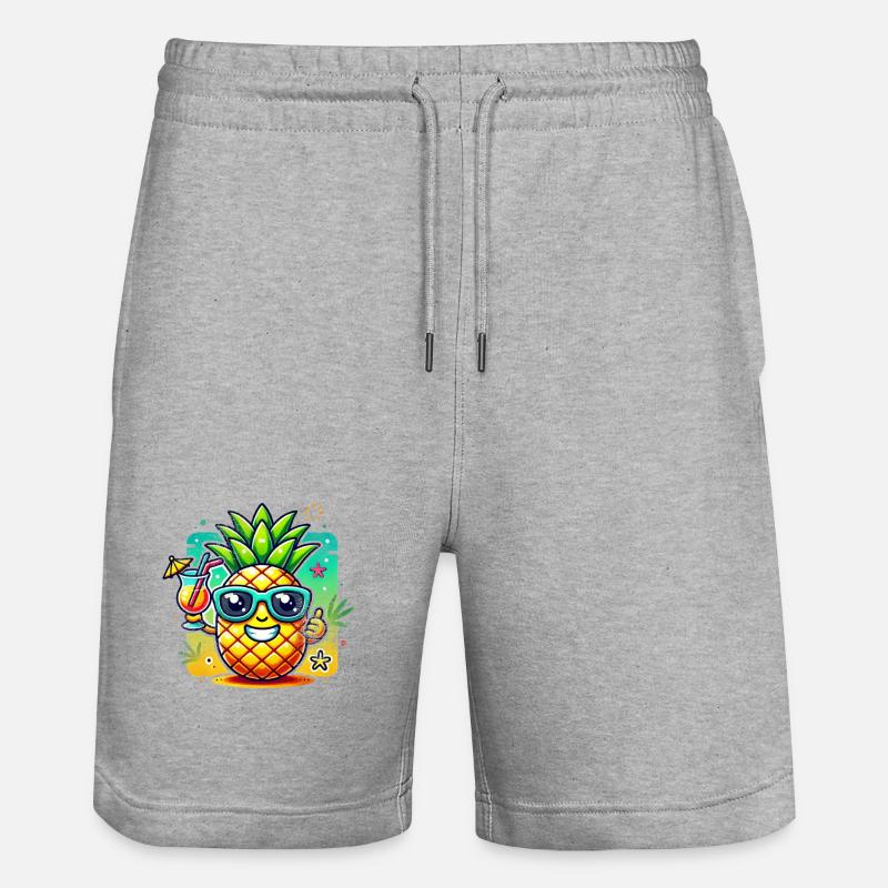 Soleil ananas motif de plage - Short de jogging bio TRAINER Stanley/Stella unisexe - gris chiné