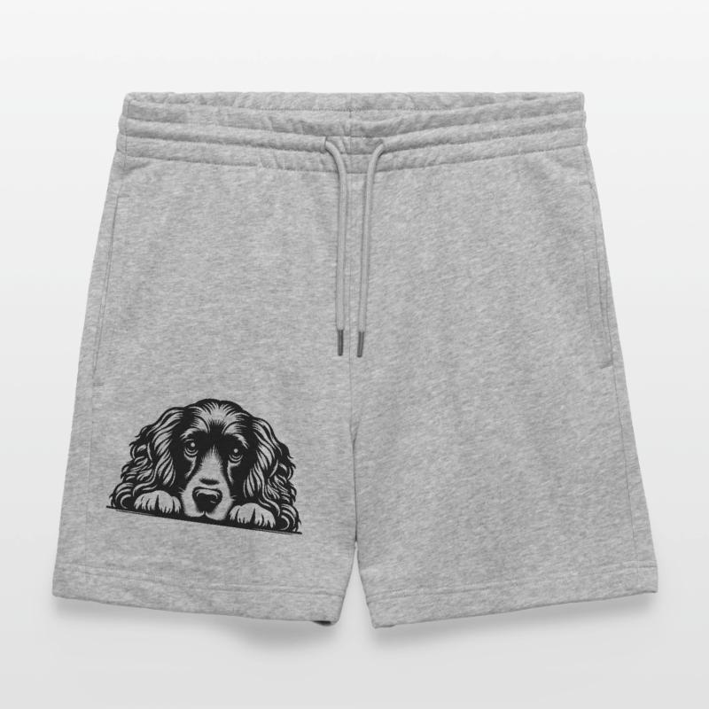 Cocker Spaniel Head with Paws Stanley/Stella Trainer Unisex Organic Jogging Shorts