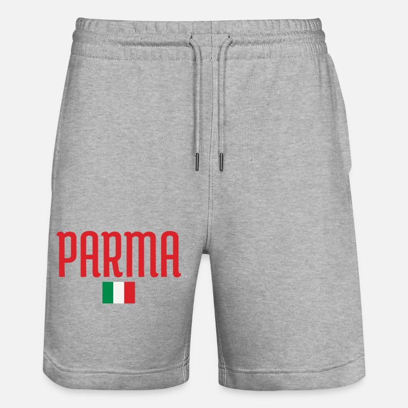 Parme Italie Drapeau Design - Short de jogging bio TRAINER Stanley/Stella unisexe - gris chiné