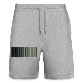 barcode - Stanley/Stella Trainer Unisex Organic Jogging Shorts - heather grey - Front - Nik (191cm) & Marisol (170cm)