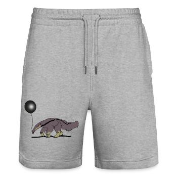Anteater - Stanley/Stella Trainer Unisex Organic Jogging Shorts - heather grey - Front - Nik (191cm) & Marisol (170cm)