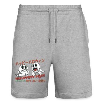 Happy Halloween Night (in Japanese) - Stanley/Stella Unisex Bio Joggingshorts Trainer  - Grau meliert - Vorne - Nik (191cm) & Marisol (170cm)