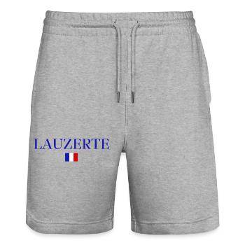 LAUZERTE-French Flag Design. - Stanley/Stella Trainer Unisex Organic Jogging Shorts - heather grey - Front - Nik (191cm) & Marisol (170cm)