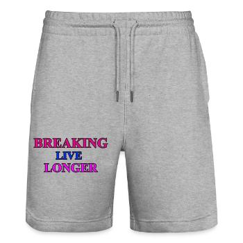 Breaking - dance - Stanley/Stella Trainer Unisex Organic Jogging Shorts - heather grey - Front - Nik (191cm) & Marisol (170cm)
