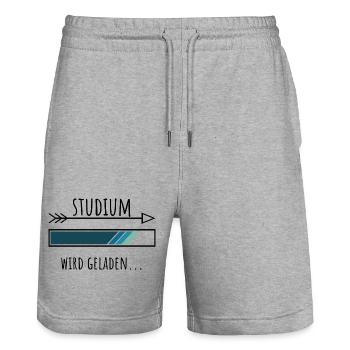 Studium Personalisierter Beruf Jungs - Stanley/Stella Unisex Bio Joggingshorts Trainer  - Grau meliert - Vorne - Nik (191cm) & Marisol (170cm)