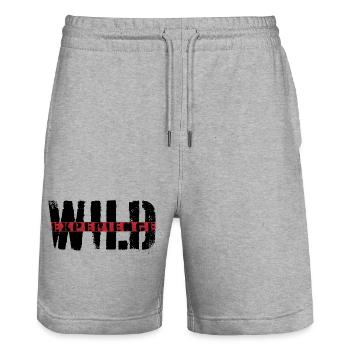 Wild Experience - Stanley/Stella Trainer Unisex Organic Jogging Shorts - heather grey - Front - Nik (191cm) & Marisol (170cm)