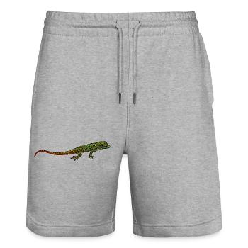Madagascar Gecko - Short de jogging bio TRAINER Stanley/Stella unisexe - gris chiné - Devant - Nik (191cm) & Marisol (170cm)