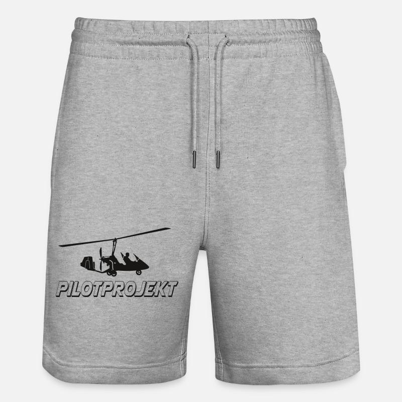 PILOTPROJEKT Tragschrauber - Stanley/Stella Unisex Bio Joggingshorts Trainer  - Grau meliert