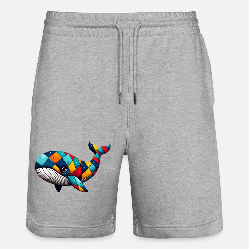 Harlekinwal - Stanley/Stella Unisex Bio Joggingshorts Trainer  - Grau meliert