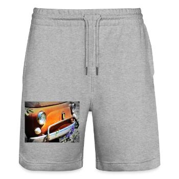 Rostiges Oldtimer Front Design - Stanley/Stella Unisex Bio Joggingshorts Trainer  - Grau meliert - Vorne - Nik (191cm) & Marisol (170cm)