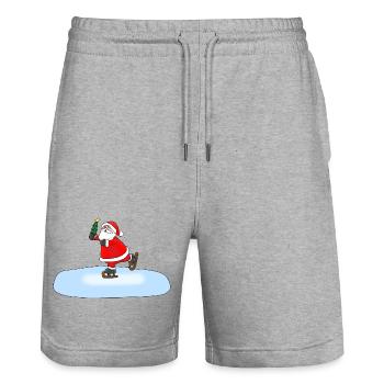 Santa Claus Skating - Stanley/Stella Trainer Unisex Organic Jogging Shorts - heather grey - Front - Nik (191cm) & Marisol (170cm)