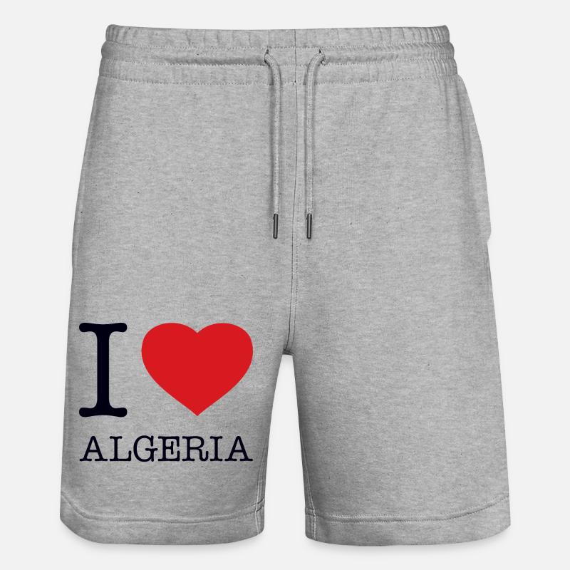 J’AIME ALGÉRIE ALGÉRIENNE - Short de jogging bio TRAINER Stanley/Stella unisexe - gris chiné