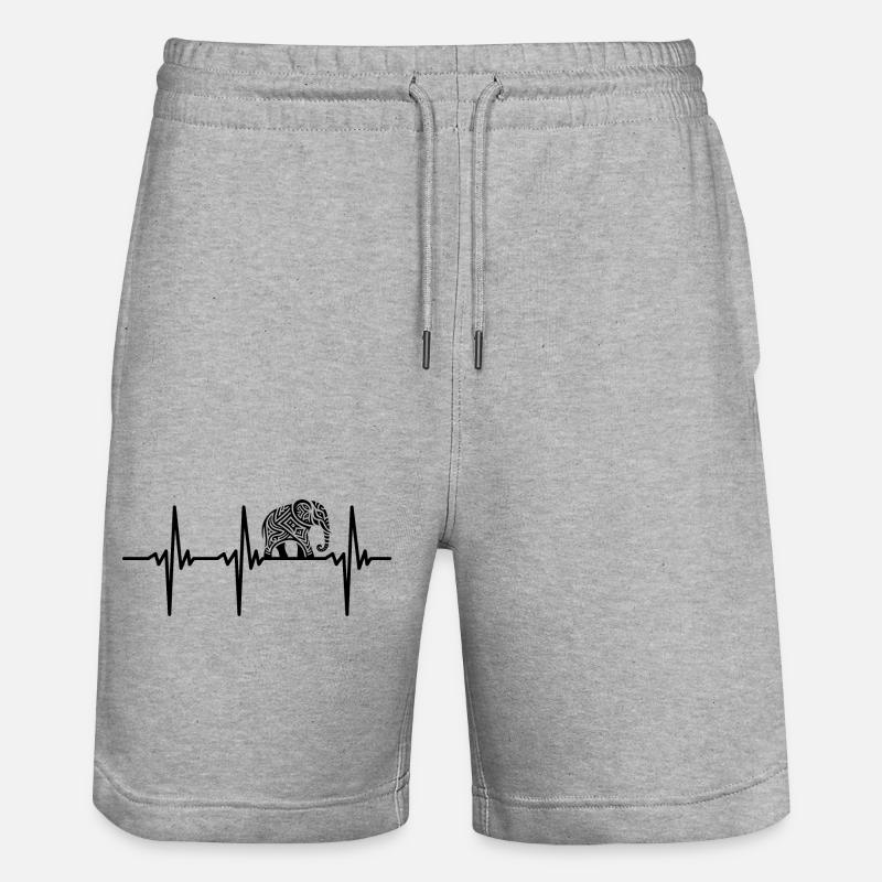 Heartbeat for proud elephants - Stanley/Stella Trainer Unisex Organic Jogging Shorts - heather grey