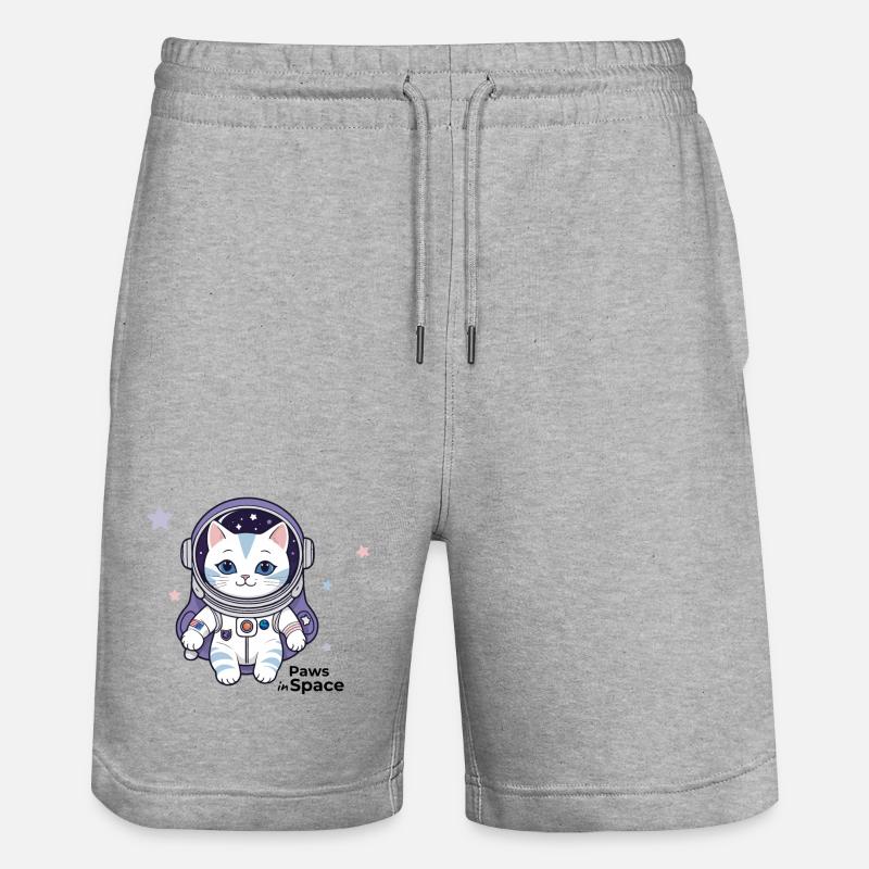 Astronaut Cat Space Cat Design - Short de jogging bio TRAINER Stanley/Stella unisexe - gris chiné