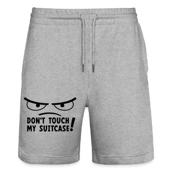 Don't touch my suitcase. Stay off my suitcase. - Stanley/Stella Trainer Unisex Organic Jogging Shorts - heather grey - Front - Nik (191cm) & Marisol (170cm)