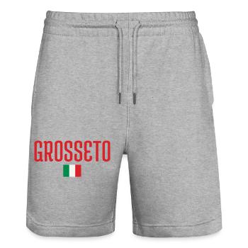 Motif Grosseto Italien Vibrant - Short de jogging bio TRAINER Stanley/Stella unisexe - gris chiné - Devant - Nik (191cm) & Marisol (170cm)