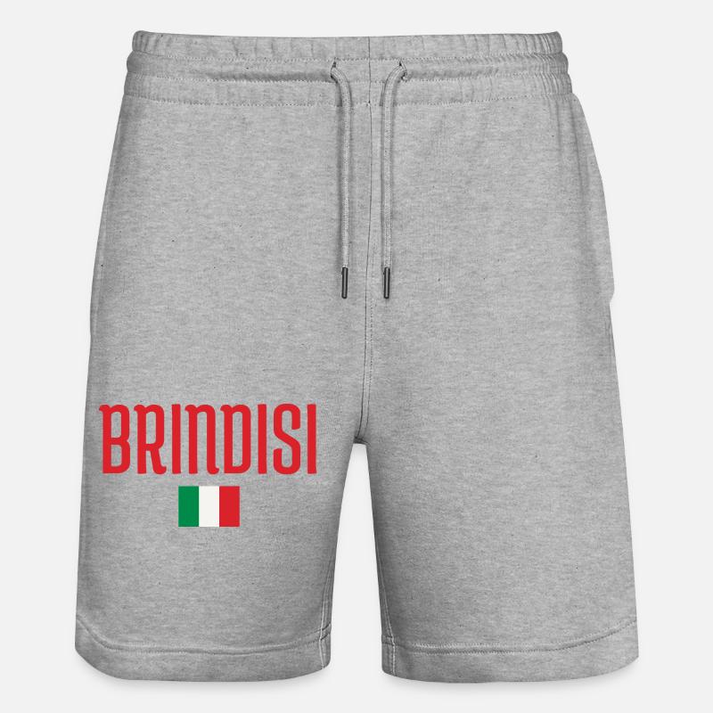 Brindisi Italie Drapeau - Short de jogging bio TRAINER Stanley/Stella unisexe - gris chiné