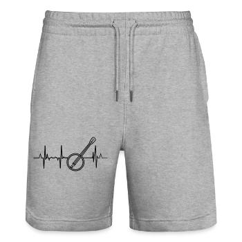 Banjo Kardiogramm - Stanley/Stella Unisex Bio Joggingshorts Trainer  - Grau meliert - Vorne - Nik (191cm) & Marisol (170cm)