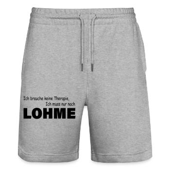 Therapie LOHME - Stanley/Stella Unisex Bio Joggingshorts Trainer  - Grau meliert - Vorne - Nik (191cm) & Marisol (170cm)