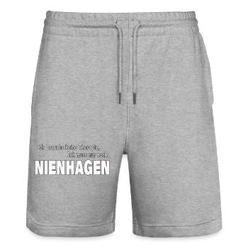 Therapie NIENHAGEN - Stanley/Stella Unisex Bio Joggingshorts Trainer  - Grau meliert - Vorne - Nik (191cm) & Marisol (170cm)