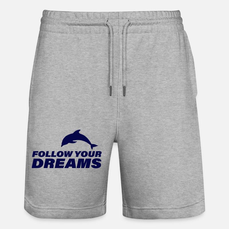FOLLOW YOUR DREAMS - Stanley/Stella Unisex Bio Joggingshorts Trainer  - Grau meliert