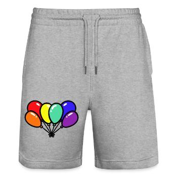Ballons Ballons LGBT Gay Pride Arc-en-ciel - Short de jogging bio TRAINER Stanley/Stella unisexe - gris chiné - Devant - Nik (191cm) & Marisol (170cm)