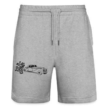 Schwarzer Oldtimer - Stanley/Stella Unisex Bio Joggingshorts Trainer  - Grau meliert - Vorne - Nik (191cm) & Marisol (170cm)