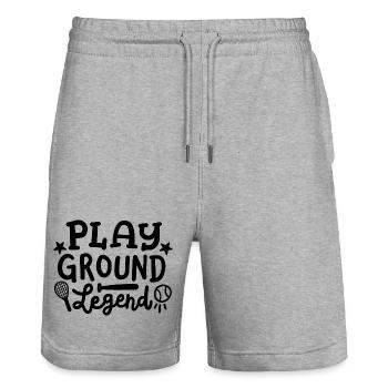 Spielplatz Spiele Kinder - Stanley/Stella Unisex Bio Joggingshorts Trainer  - Grau meliert - Vorne - Nik (191cm) & Marisol (170cm)