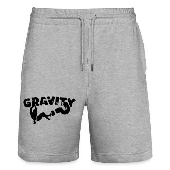 boulder klettern gravity Symbol Logo Training cup - Stanley/Stella Unisex Bio Joggingshorts Trainer  - Grau meliert - Vorne - Nik (191cm) & Marisol (170cm)