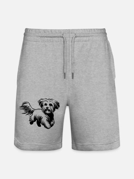 Maltese - Stanley/Stella Trainer Unisex Organic Jogging Shorts - heather grey