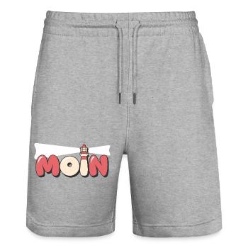 Moin Leuchtturm Küste Meer Ostsee Nordsee Strand - Stanley/Stella Unisex Bio Joggingshorts Trainer  - Grau meliert - Vorne - Nik (191cm) & Marisol (170cm)