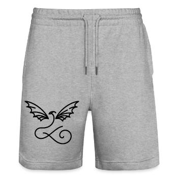 fliegender aufwirbelnder Drache - Stanley/Stella Unisex Bio Joggingshorts Trainer  - Grau meliert - Vorne - Nik (191cm) & Marisol (170cm)