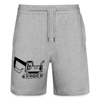 Excavator driver for all excavator heroes - Stanley/Stella Trainer Unisex Organic Jogging Shorts - heather grey - Front - Nik (191cm) & Marisol (170cm)