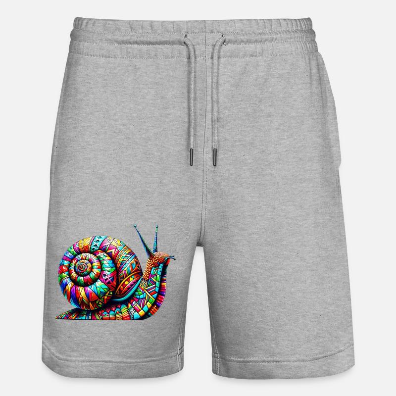 Schnecke - Stanley/Stella Unisex Bio Joggingshorts Trainer  - Grau meliert