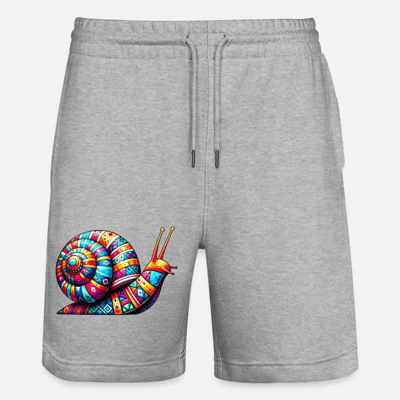 Snail - Stanley/Stella Trainer Unisex Organic Jogging Shorts - heather grey