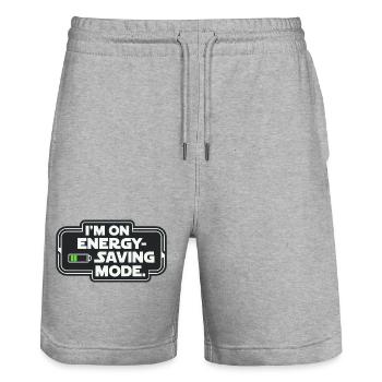 I'm On Energy-Saving Mode - Stanley/Stella Trainer Unisex Organic Jogging Shorts - heather grey - Front - Nik (191cm) & Marisol (170cm)