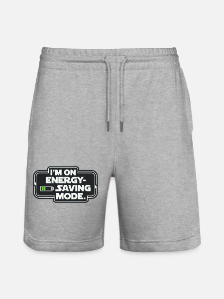 I'm On Energy-Saving Mode - Stanley/Stella Trainer Unisex Organic Jogging Shorts - heather grey