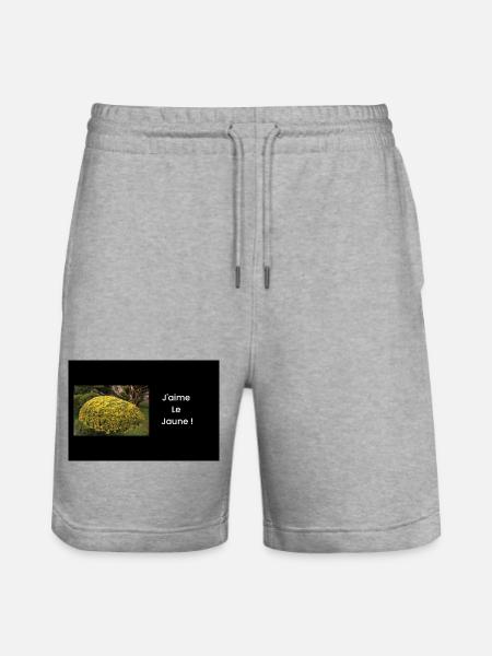 Streetwear j'aime le jaune - Short de jogging bio TRAINER Stanley/Stella unisexe - gris chiné