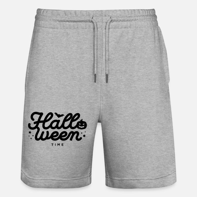 Abstract Geometric Wave Pattern Design - Stanley/Stella Trainer Unisex Organic Jogging Shorts - heather grey