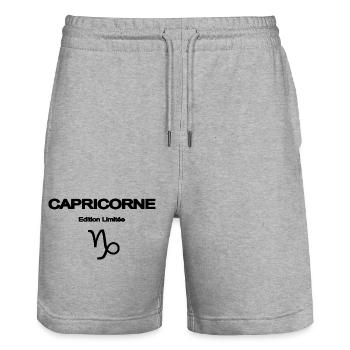 CAPRICORNE ELEGANT Signe capricorne - Short de jogging bio TRAINER Stanley/Stella unisexe - gris chiné - Devant - Nik (191cm) & Marisol (170cm)