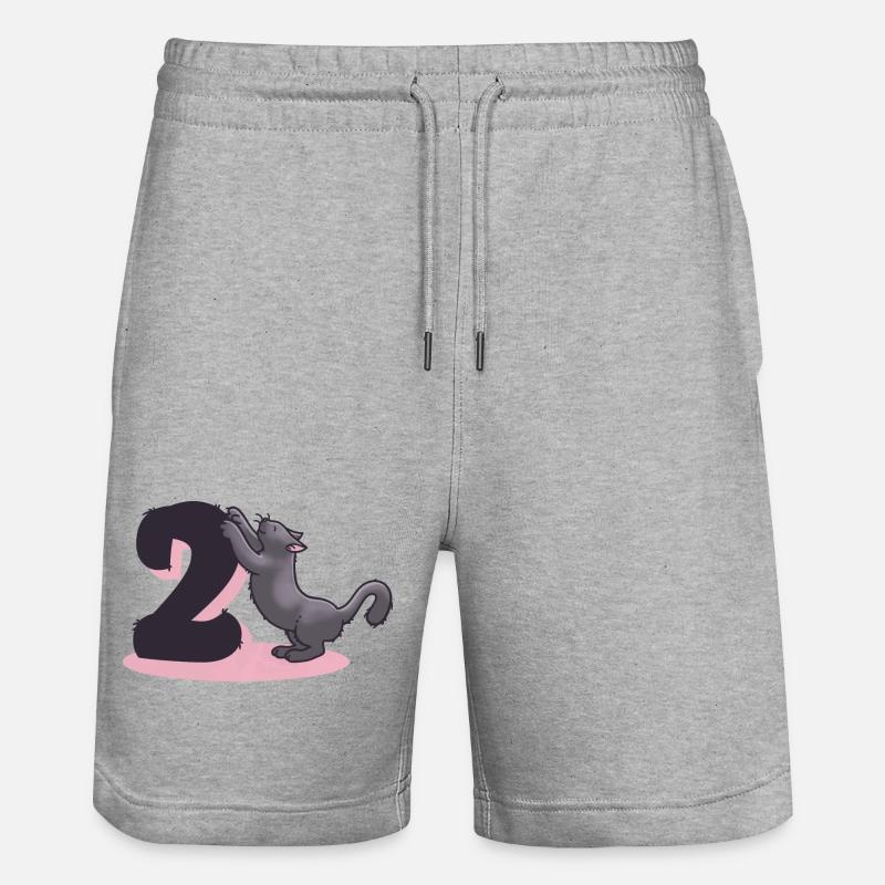 Chat numéro 2 - Short de jogging bio TRAINER Stanley/Stella unisexe - gris chiné